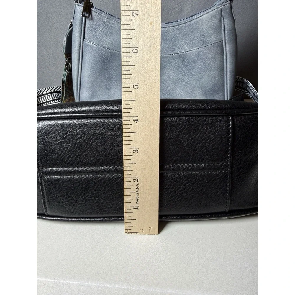 Set of 2 - APHISON Vegan Leather Crossbody Purse with Adjustable Crossbody Strap